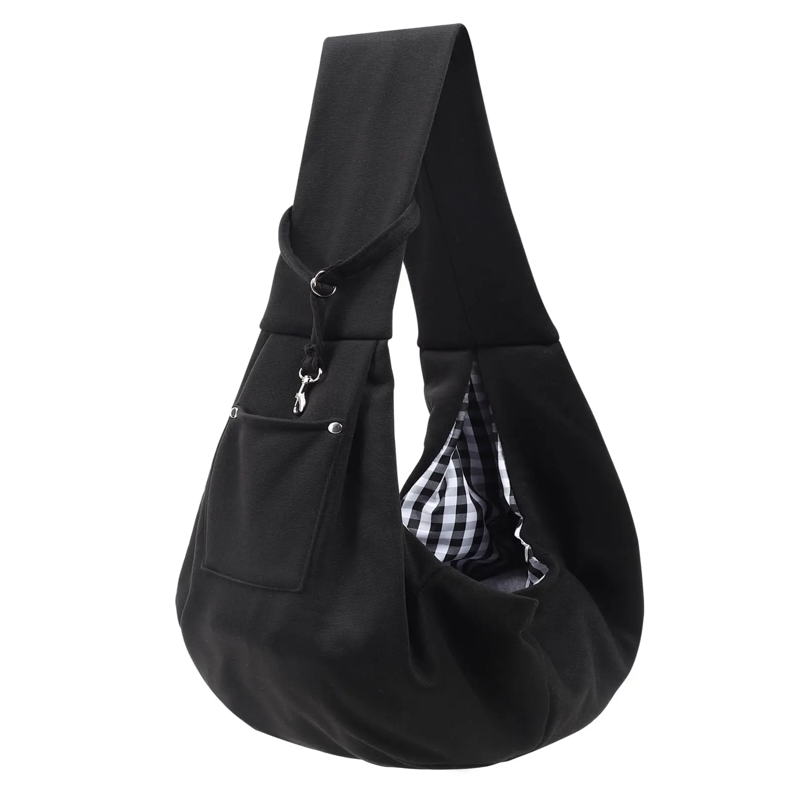 Reversible Dog Carrier Sling - Hands-Free Puppy Purse with Storage Pocket & Travel Safety Harness for Small Dogs and Cats