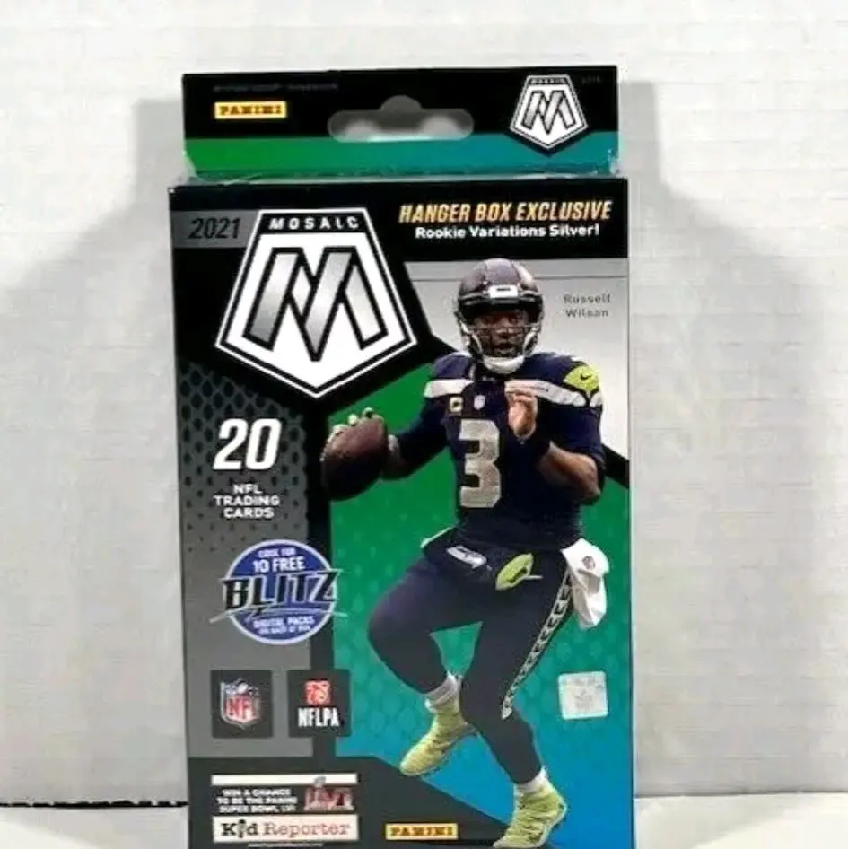 2021 Mosaic NFL Football Factory Sealed Hanger Box with 20  Cards, Includes 10  Blitz Cards, Exclusive Rookie Variations Silver! nfl card sports