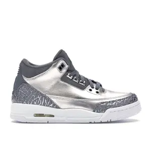 Jordan Kid's 3 Retro Premium Heiress Metallic Silver, from StockX