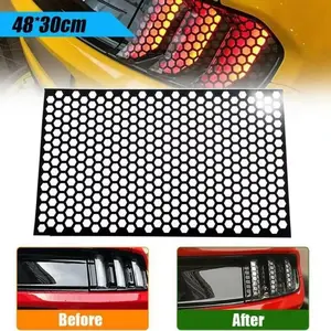 Hex pattern headlight film Car Honeycomb Stickers removable headlight tint Car Stylish Tail Lights DIY Hollow Protector Decals Auto Rear Lamp Decoration Wrap Film Sticker 48*30cm Waterproof Body Universal Vinyl