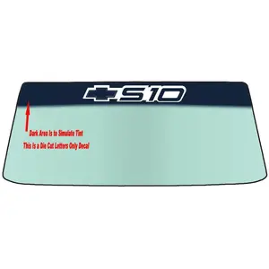 Fits A S10 CHEVY Vehicle Custom Windshield Banner Graphic Die Cut Decal - Vinyl Application Tool Included