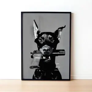 Vintage Dog Poster, Luxury Fashion Posters, Designer Wall Art, No Frame
