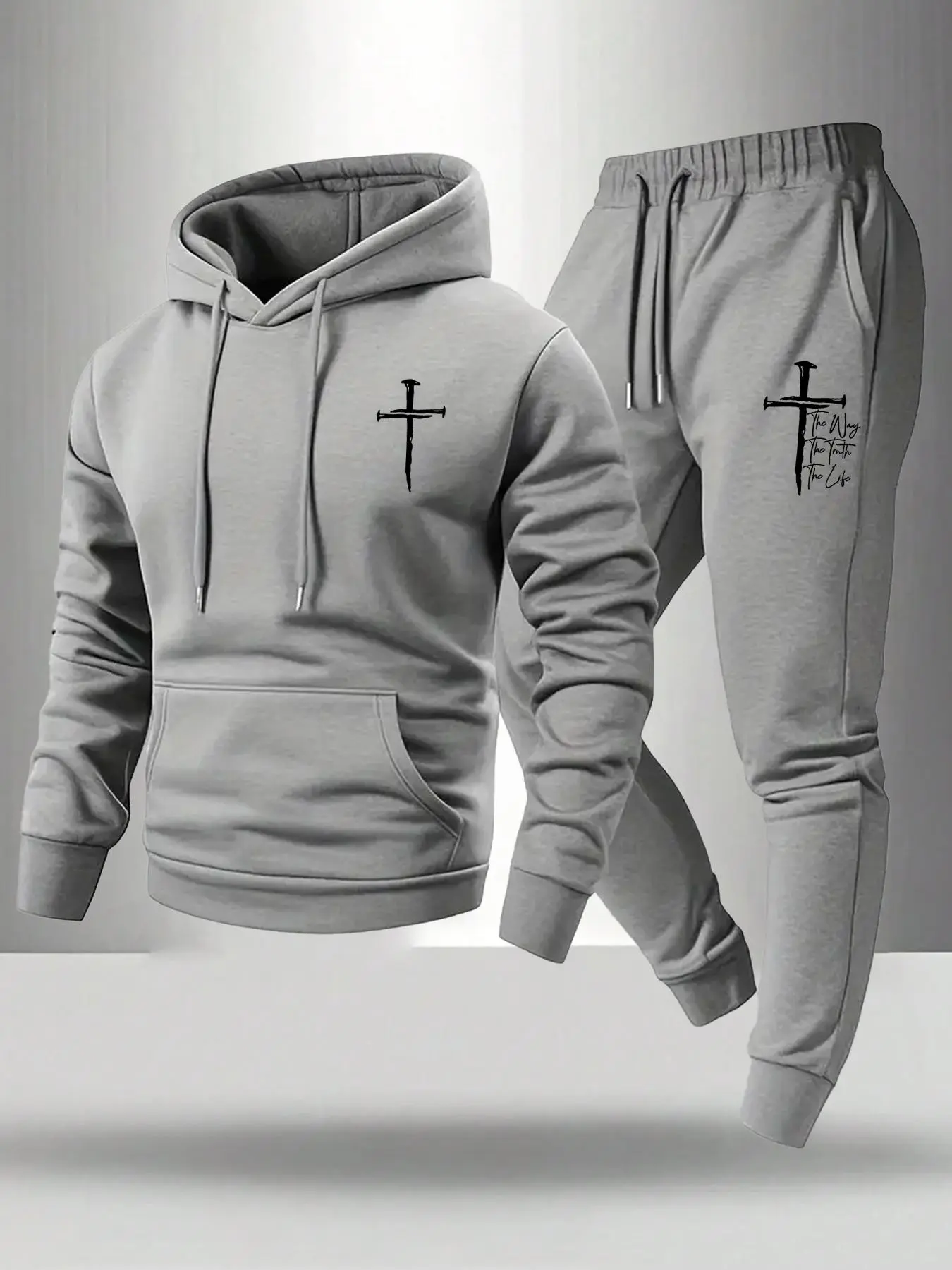 Men's Streetwear Hoodie & Pants Set, Fitted Outfit Sets, Fitted Fashionable Casual for Hip Hop Dance Fitness Outdoor School Hiphop Rapper Style