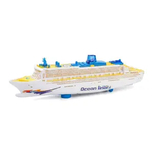 Electric Remote Control Cruise Ship Toy - 19.7×5.1×2 in, Realistic Appearance with Built-in Lights & Sound Effects, Battery-Included, Durable, Not Water-Use Suitable, Ideal Children's Day Gift for Kids