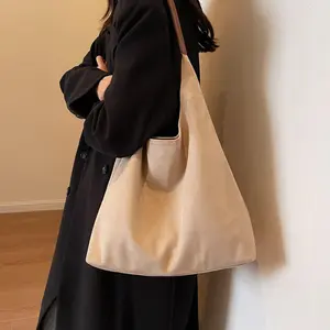 2026 New Fall Winter Faux Suede Large Capacity Shoulder Bag Stylish Magnetic Closure Handbag