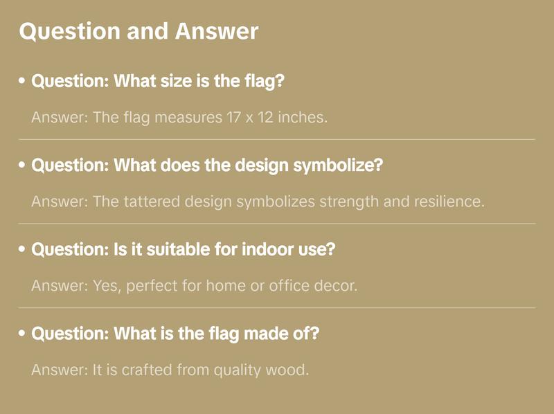 Wooden Tattered American Flag - Multicolor Wooden Flag with Original Design and Style