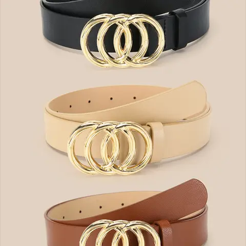 Women's Minimalist Ring Buckle Belt, Casual Waist Belt, Casual Solid Color Pu Leather Belt, Fashion Belt for Party, Daily Clothing Decor, Casual Dress Belt, Trendy All-match & Exquisite Belt for Gift, Stylish Belts, Design Belt, Casual Style Belts