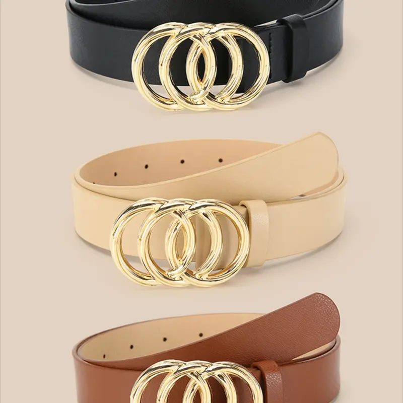Women's Minimalist Ring Buckle Belt, Casual Waist Belt, Casual Solid Color Pu Leather Belt, Fashion Belt for Party, Daily Clothing Decor, Casual Dress Belt, Trendy All-match & Exquisite Belt for Gift, Stylish Belts, Design Belt, Casual Style Belts