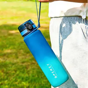 1PC 500ml, 650ml, 1000ml Large Capacity Plastic Gradient Water Cup, Leakproof Water Bottle, Outdoor Sports Water Cup, Direct Drinking Water Bottle For Easy Handling