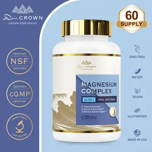Dr. CROWN 10-in-1 Magnesium Supplement for Sleep Support & Relaxation, Muscle, Nerve & Heart Health - 120 Capsules