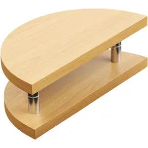 Solid Oak  Door Handle Pull 7.9-inch Diameter Half-Round,  Oak Finish with Mounting Hardware,  Grip Design for Tempered Glass, Barn and Sauna Doors
