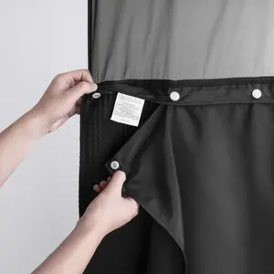 Fabric Snap-in Liner 70" W x 54" H - Hotel Style Removable Replacement Inner Liner, Machine Washable & Water Repellent - Black, 70x54