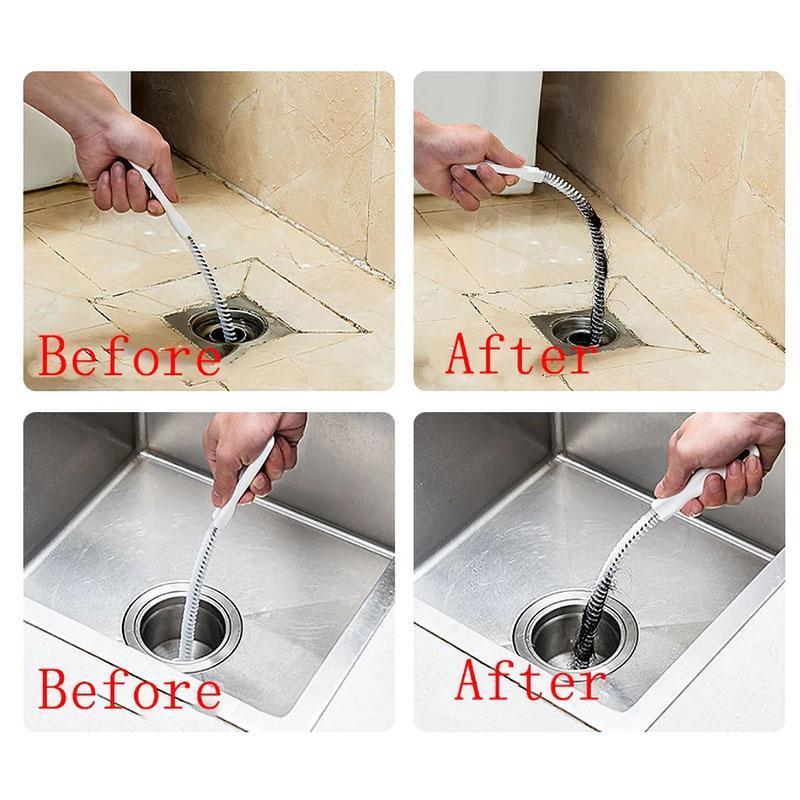 1 Piece Pipe Dredging Brush Bathroom Hair Sewer, Flexible Heavy Duty Drain Cleaner, Home Sink Hair Remover, Bathroom Sewer Cleaning Brush, Kitchen Gadgets