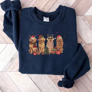 Golden Retriever Christmas Shirt/Sweatshirt/Hoodie, Dog Christmas, Golden Mom, Holiday Sweater, New Year Sweatshirt, Gift For Dog Lover, Dog Mom, Frenchie Mom