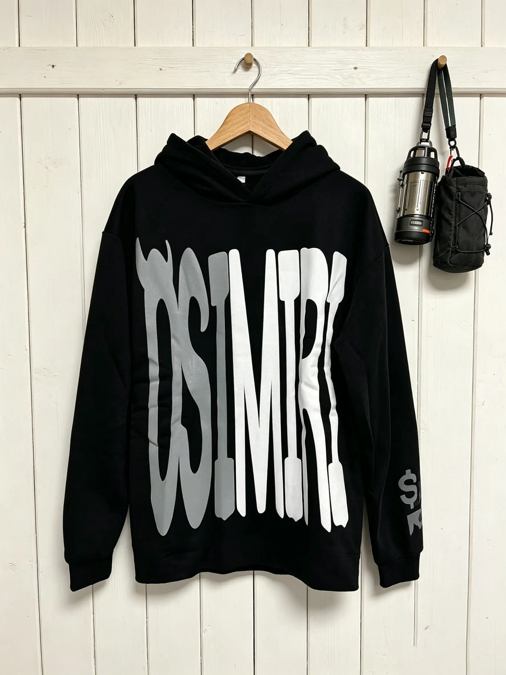 OSIMIRI Men's Letter Print Hoodie, Casual Harajuku Star Pullover Sweatshirt, Streetwear Long Sleeve Menswear Top Fashion