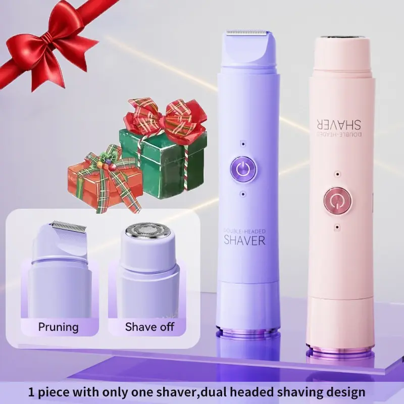 Rechargeable Dual-Head Wireless Electric Razor, 2-In-1 Unisex Body and Face Hair Trimmer, Portable Travel Essential, Zf-0188 Model