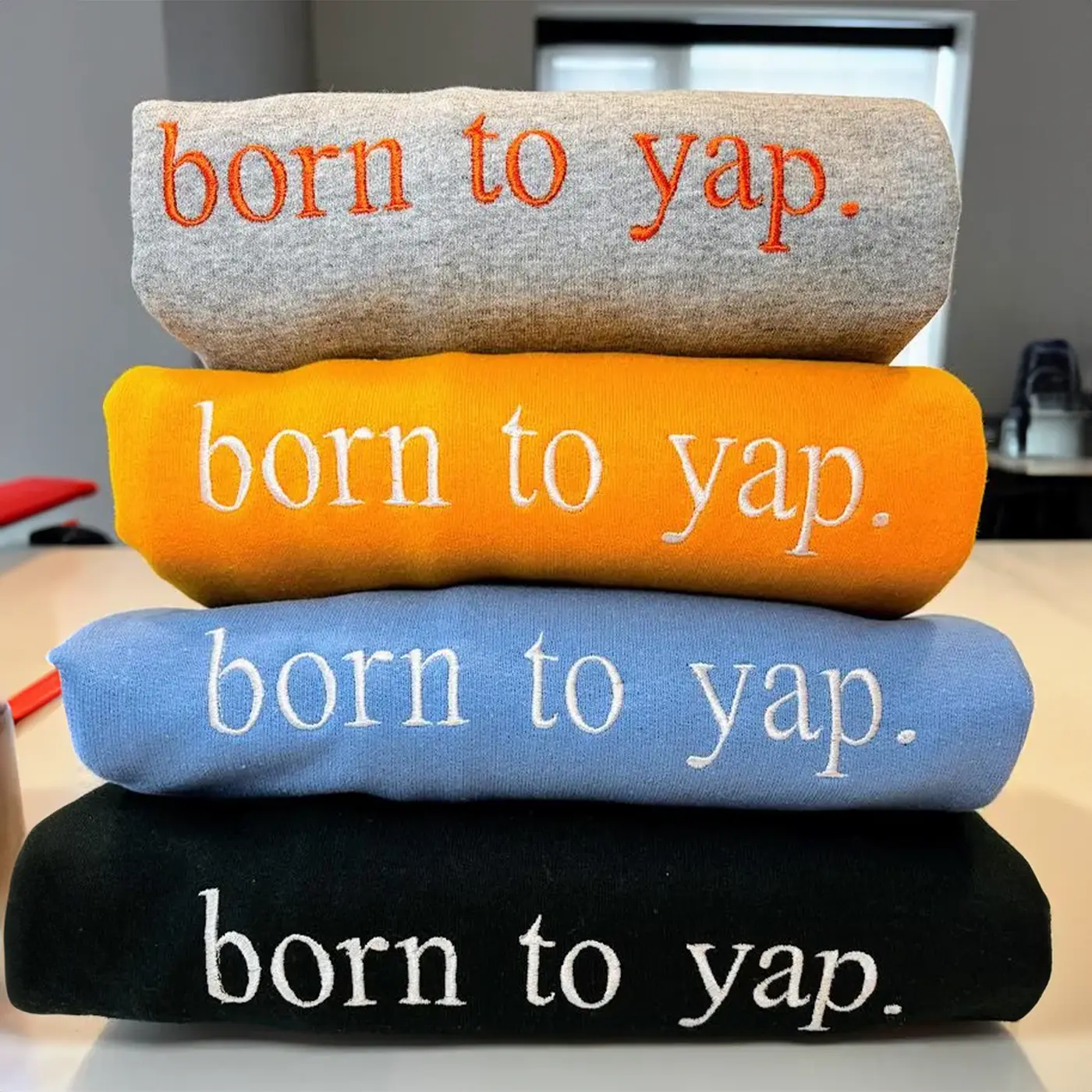 Born To Yap Embroidered Sweatshirt, Professional Yapper, Just a Girl, For Girlfriend, Yapper Crewneck, Aesthetic Crewneck, Certified Yapper