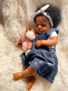 Reborn Baby Doll Black Girl 20Inch Realistic Lifelike African American Newborn Handmade Doll with Real Life Weighted Body and Accessories – Gift for Kids