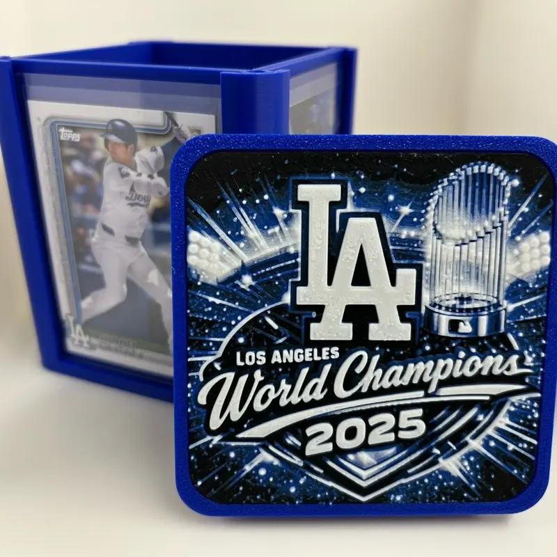 Los Angeles Dodgers Top Loader Display Cube - 3D Printed Card Storage Solution - MLB Champions 2025 Personalized Team Design