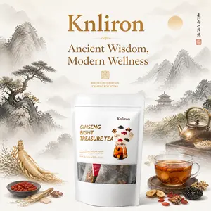 Ginseng Eight Treasure Tea | Herbal Wellness Tea with Goji Berry & Jujube | Daily Body Balance Tea Bags
