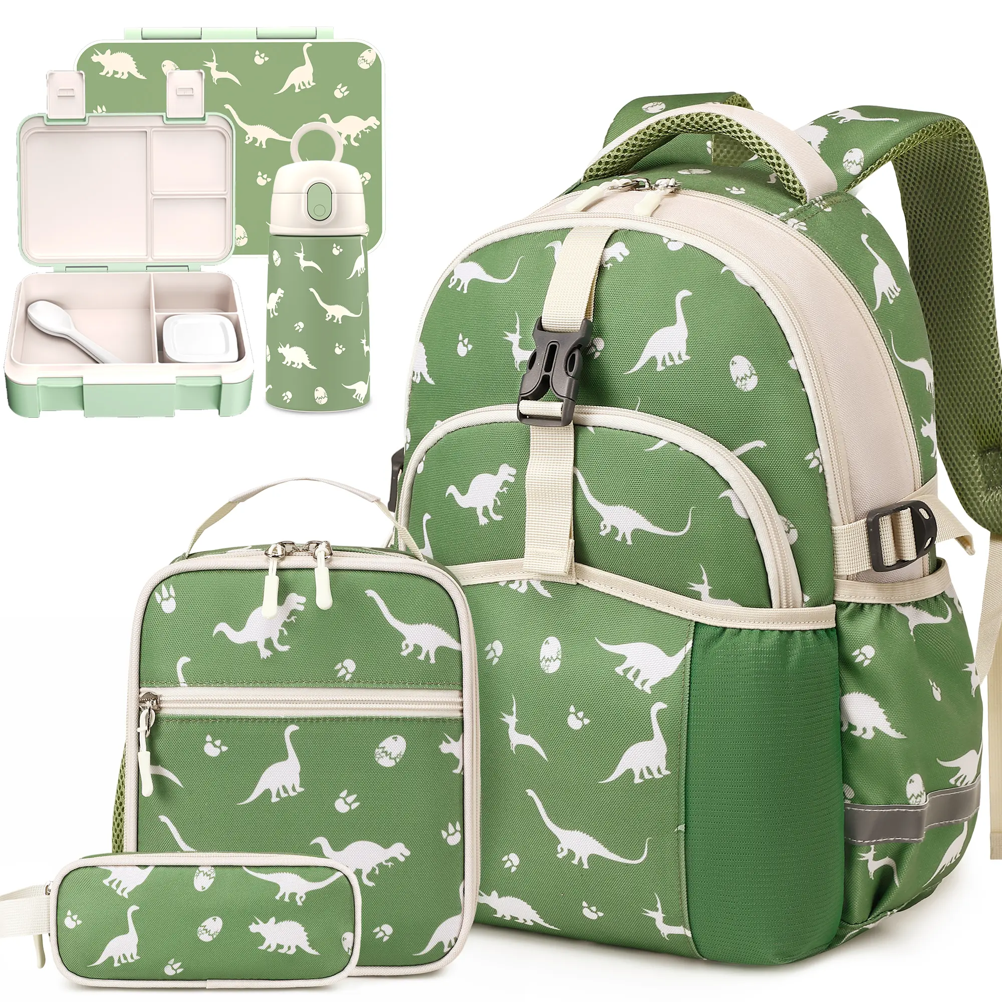 Similove Kids Backpack for Girls Boys 4-8, Toddler Backpack with Optional 34OZ Bento Box & 13OZ Water Bottle, 15in School Bookbag with Lunch Bag Pencil Case for Preschool Kindergarten Elementary School Bag