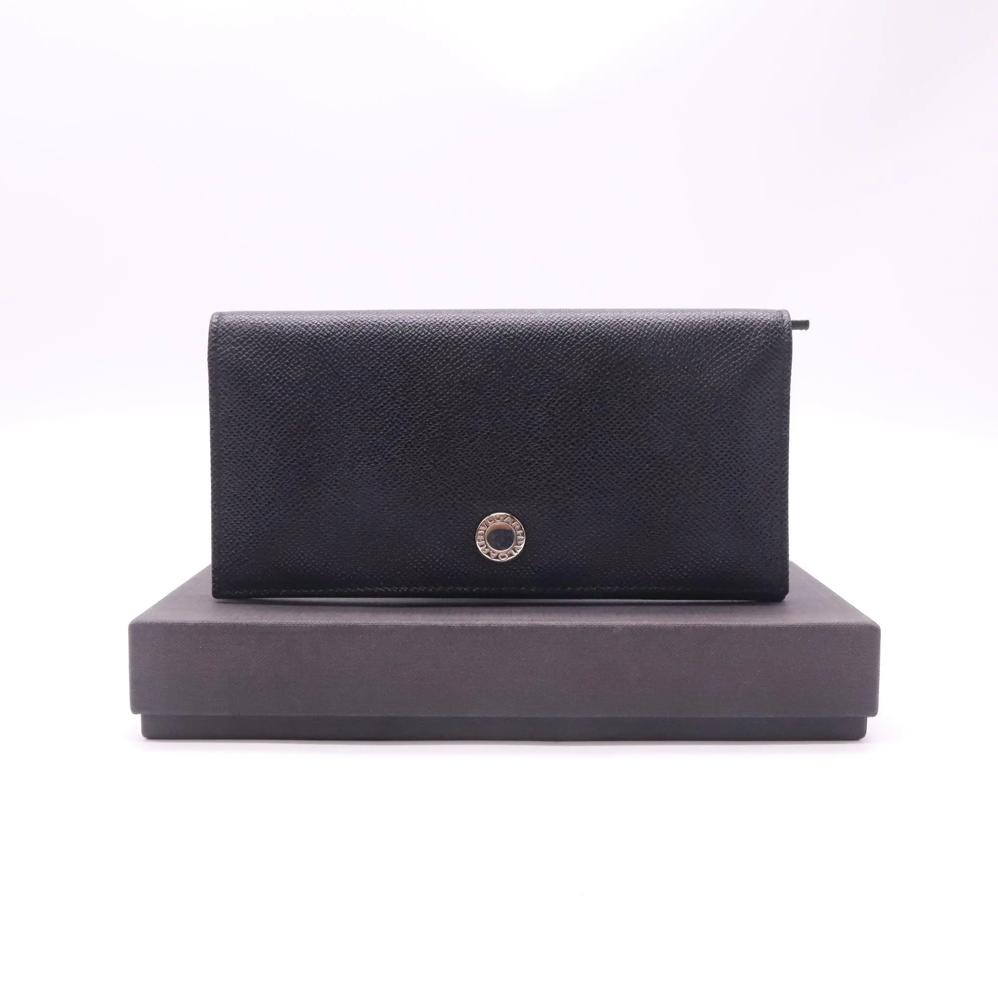 Pre-owned Bvlgari Leather Small Leather Goods Man Large Folded Wallet W22610