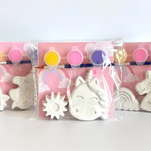 DIY Unicorn Paint Kit for Kids – Plaster Unicorn Art Set with Paints & Brush