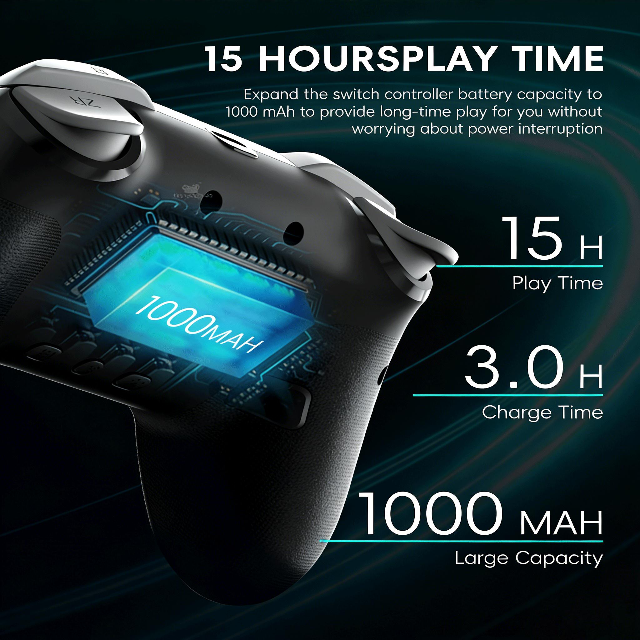 Wireless Bluetooth Game Controller For Switch Smart Game Controller, Pro Controllers Compatible with 6-Axis Sensor/C Button/Hall Effect Joysticks/Macro/Wake-up/RGB LED Light/Dual Vibration, Bluetooth Gamepad for Switch/Lite/OLED/PC/ios/android/PC