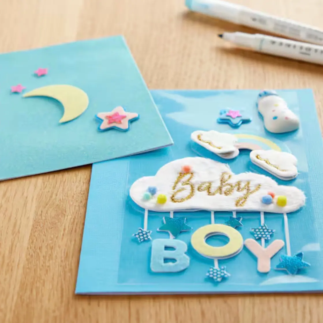 Baby Boy Cloud Dimentional Stickers for Scrapbooking and Crafts - 8pc Set