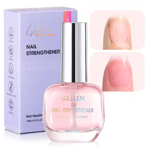 Gellen Nail Strengthener, 8-In-1 Nail Repair Serum Growth for Hardener Thin Brittle Damaged Nails, Air Dry Clear Nail Growth Care Treatment, Keratin Calcium Formula, Cherry Blossom Scent Aloe Daily