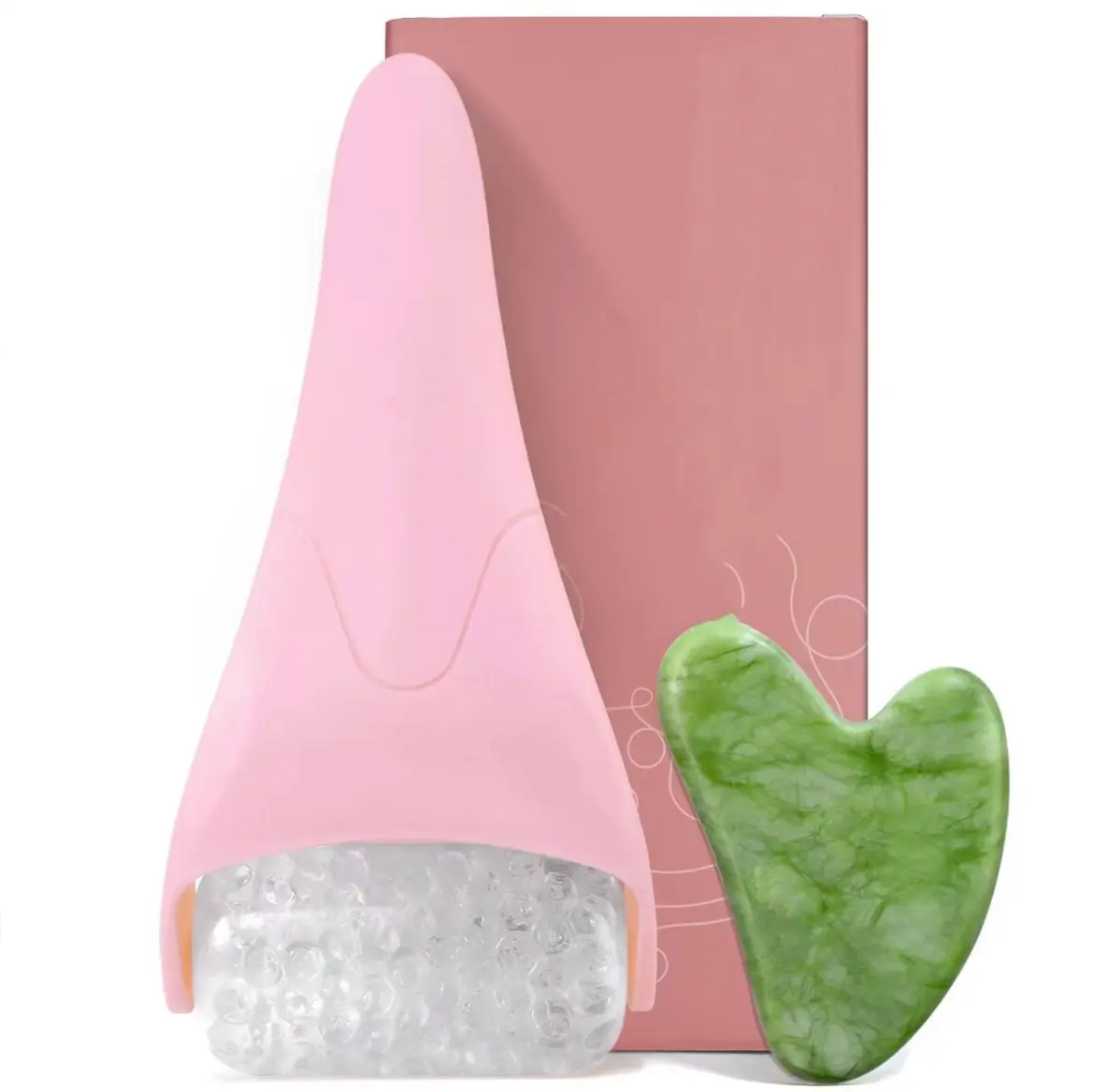 Ice Roller and Gua Sha Facial Tools, Ice Roller for face Reduces Puffiness Migraine Pain