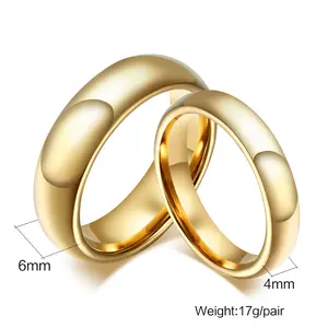 Glossy Plain Circle Tungsten Steel Couple Rings For Men And Women traditional  mexican  engagement,wedding, jasmine  ring