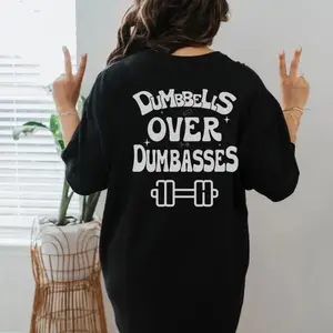 Dumbbells over dumbasses shirt, Muscle , Weight Lifting Gift, Gym tshirt, Workout Shirt, gym gifts,Powerlifting Casual Cotton