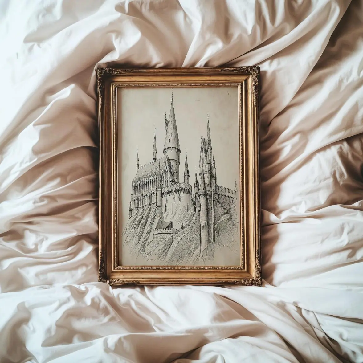 Wizarding School Wall Art | Fantasy Poster | Gothic Castle | Literary Wall Decor | Magical Wall Print | Nerdcore Decor | Vintage Library Art, Laid-Back Vibe, Always in Style, Year-Round Style, Easy to Wear