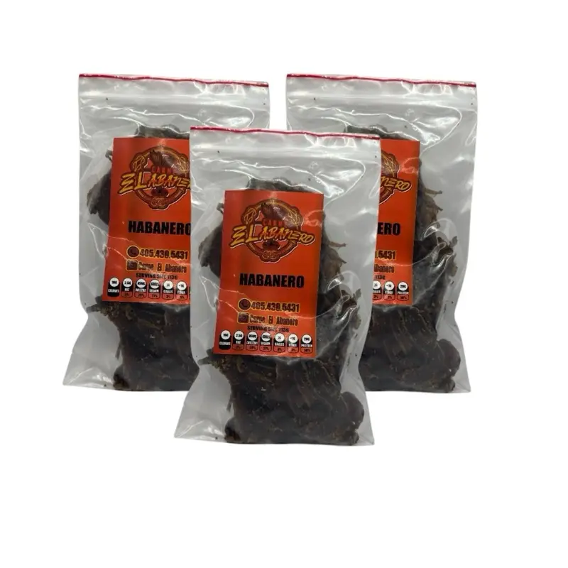 El Abanero Habanero 12oz Total (3 pack Party Pack) beef jerky