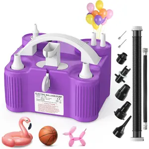 4-in-1 Electric Balloon Pump for All Balloons, Inflatables, and Sports Balls, Triple Inflating Ports for Latex Foil 260q Mylar Balloon, Inflator Deflator for Air Beds Pool Floats Yoga Balls