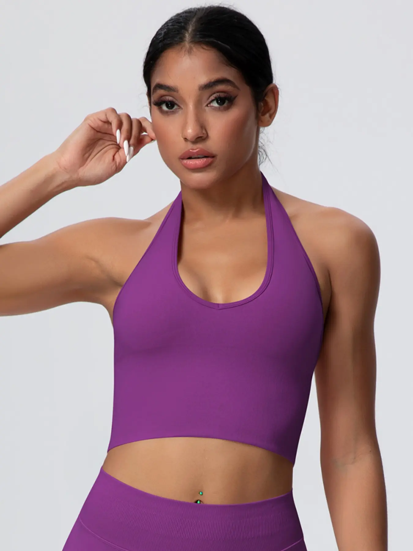 Women's Sports Bra, Strapless U-Neck Tight Yoga Bra, Pure Color Sexy, Backless Training Vest with Padded, Stretch Sports Bra, Workout Bra