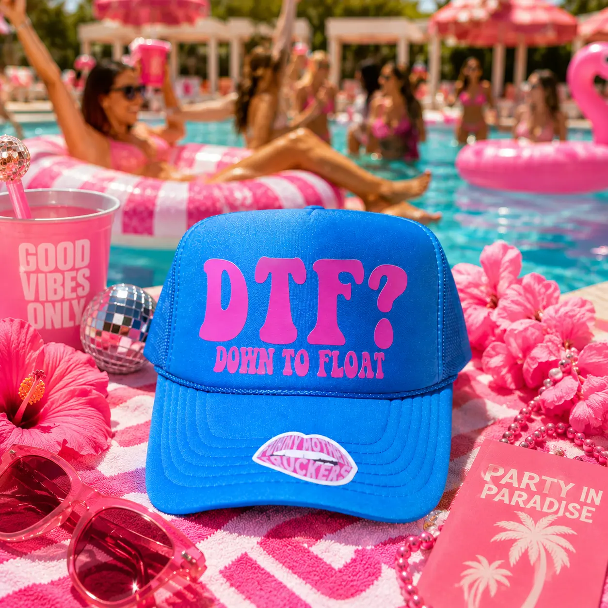 DTF? DOWN TO FLOAT TRUCKER HAT