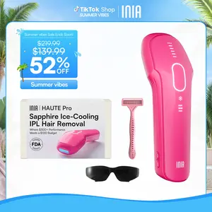 INIA HAUTE Pro Sapphire Ice-Cooling IPL Hair Removal Device – Painless, FDA Cleared, Full Body & Bikini Use, Long-Lasting Results for Women & Men, 2-Year Warranty – Stay Cool & Smooth, Mother's Day Special Gift
