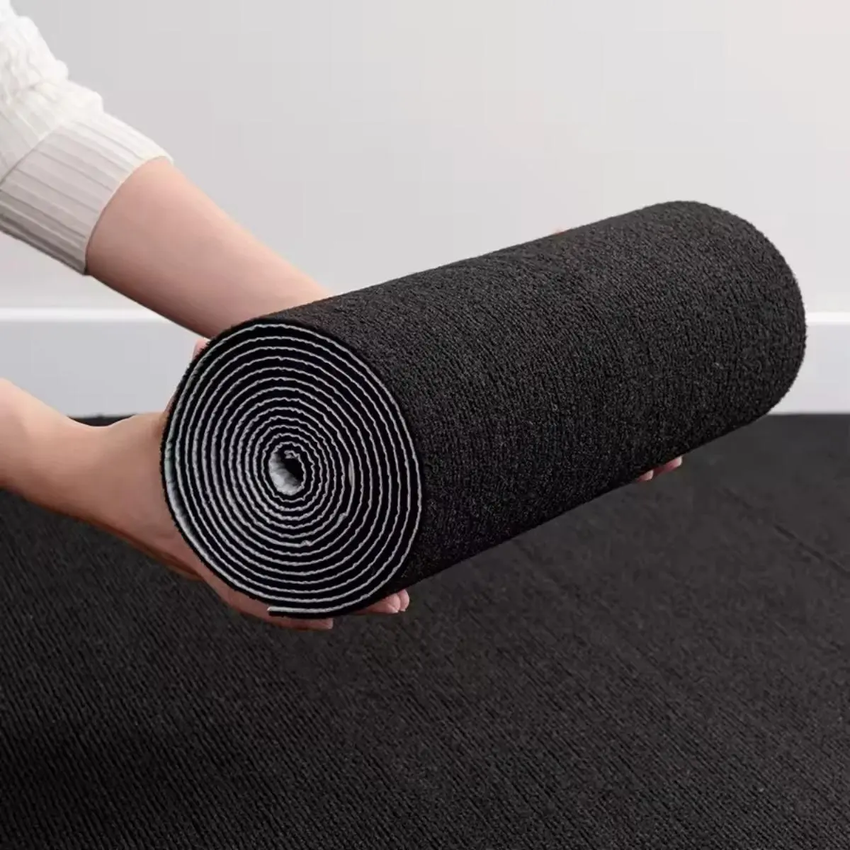 Self-Adhesive PVC Tile Carpet Roll - 40x200in Asphalt Cloth Rug, Stayput Floor Covering, Waterproof, Wear-Resistant, Pet-Friendly, Adds Warmth & Style, Reduces Slipping Risk, 3 Solid Colors, Modern Decor for Living Rooms, Indoor/Outdoor Use, Adds Warmth A