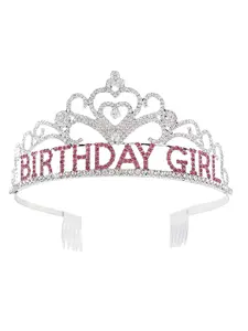 1PC New Product BIRTHDAY GIRL Rhinestone Hair Comb Crown, Elegant Crown Design, Party Headpiece for Girls, Stylish Letter Design, All Seasons Accessory