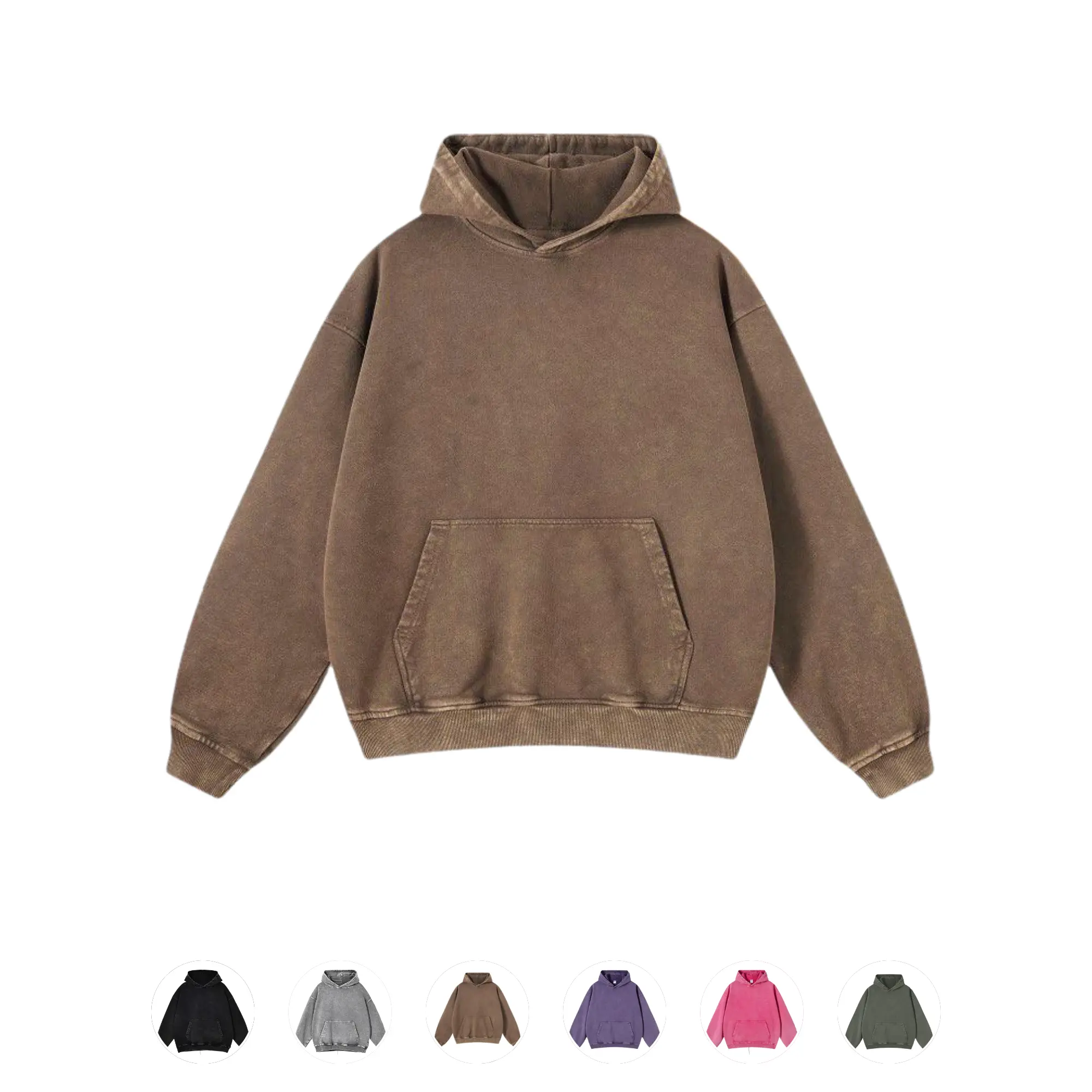 Men's Oversized Hoodie - 60% Cotton Heavyweight Fleece Fabric, Bleached Acid Wash Vintage Distressed Look, Unisex Long Sleeve, Soft All-Day, Pockets, Streetwear Stylish, Great for Casual Meetups & Errands, Easy Layering Menswear Top