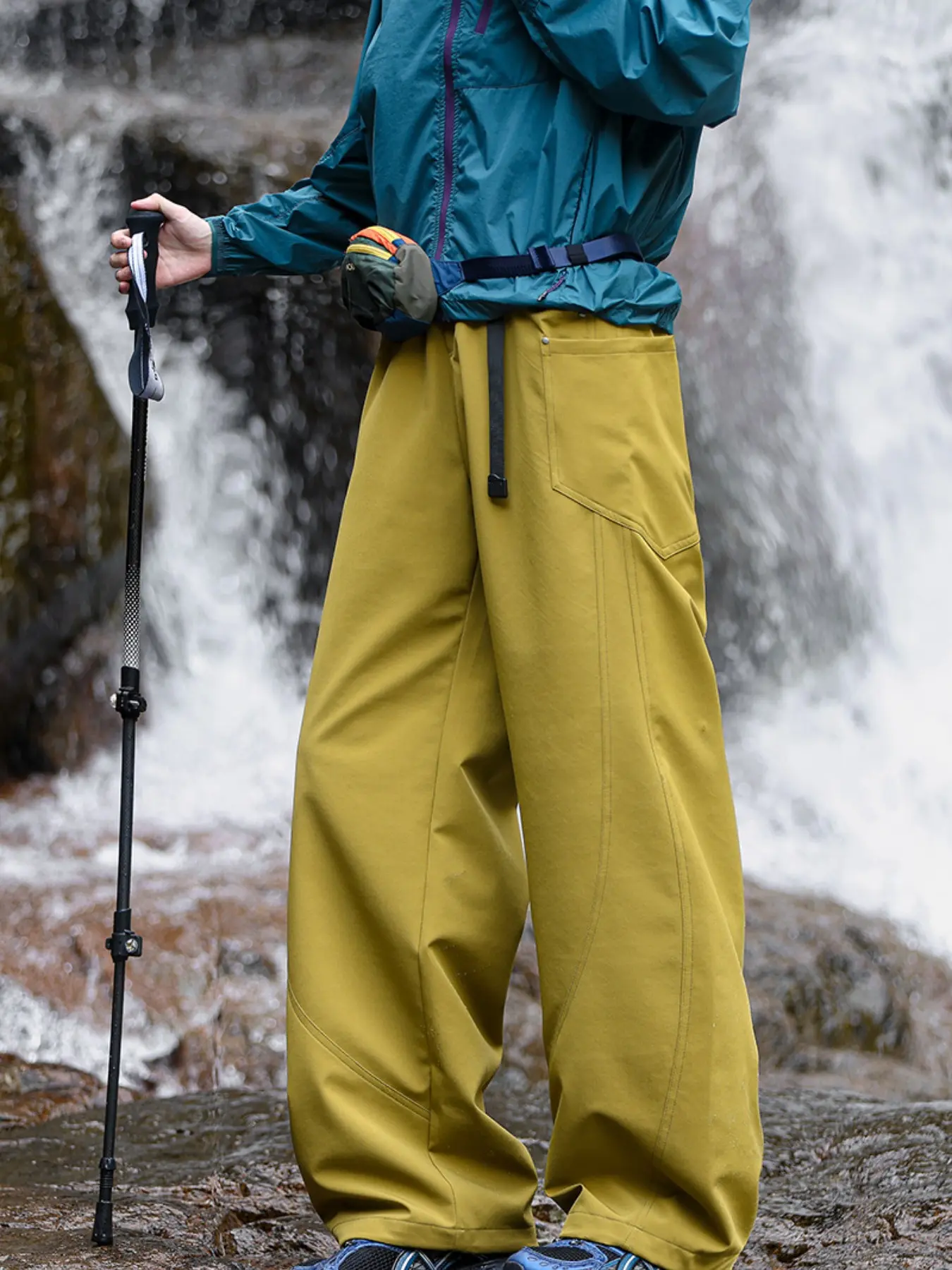 Unisex Outdoor Casual Fashion Plain Pants, All Season Trousers, Natural, Mountain Style, Slight Waterproof Windproof Straight Leg, Adjustable Cuffs, Hiking Camping Trekking