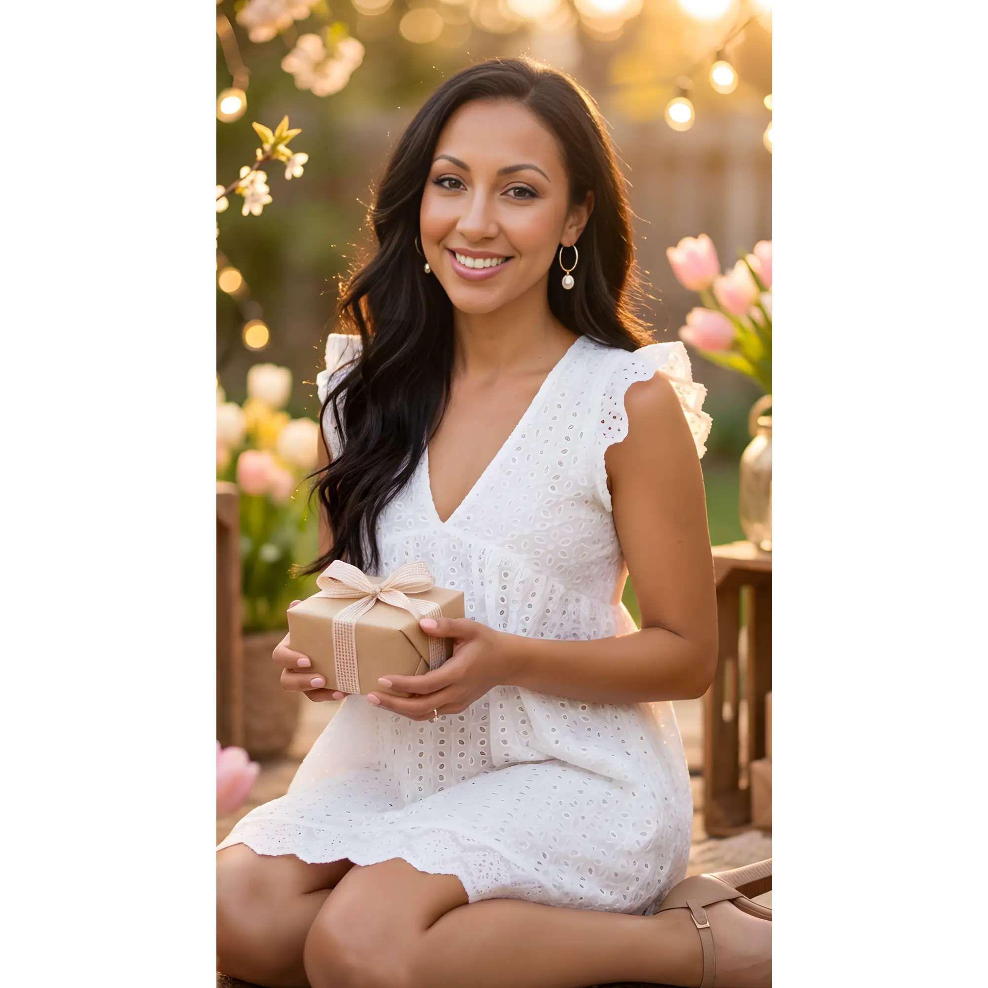 Izzy Cotton Eyelet Romper Dress: Light and Breezy (Ivory)