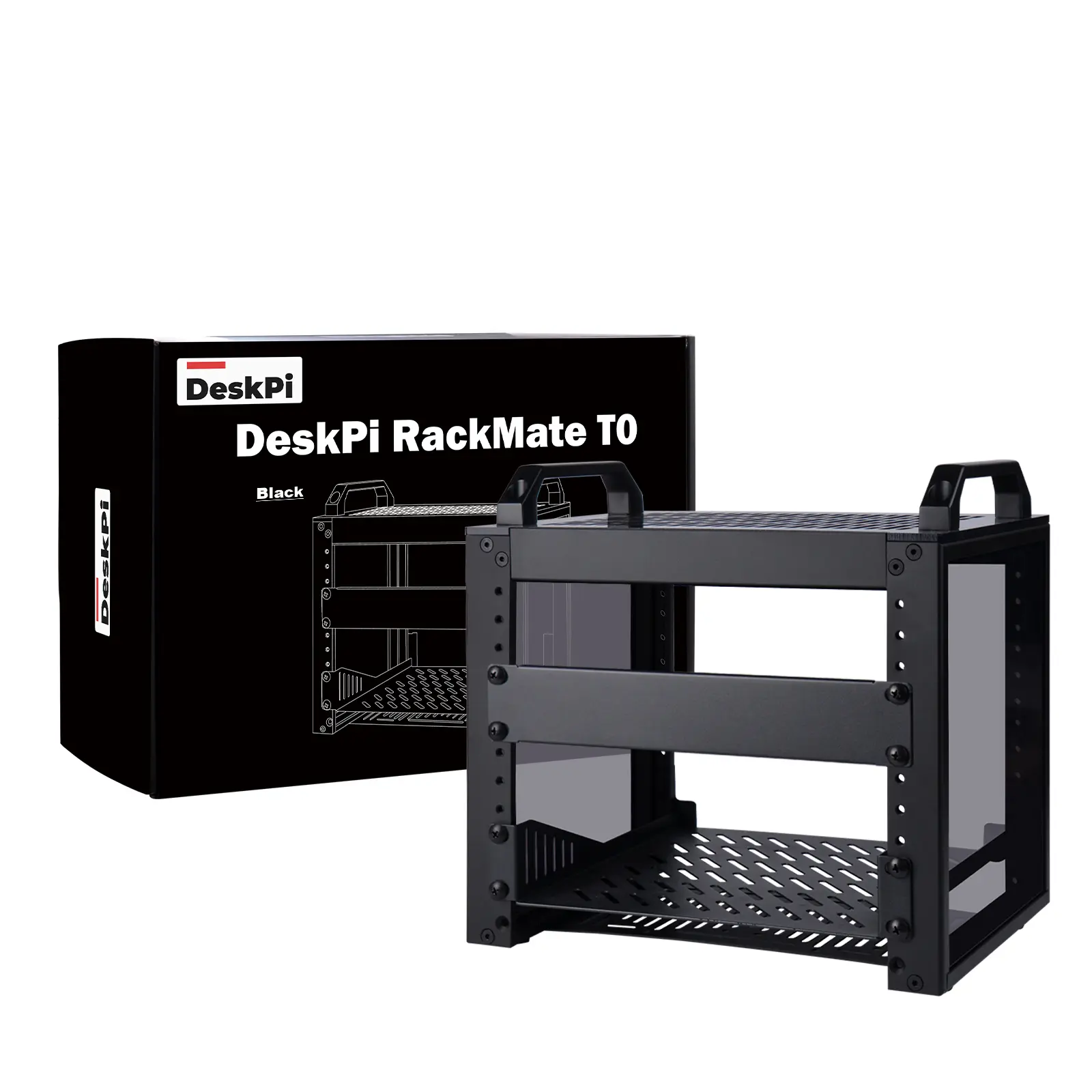 52Pi DeskPi RackMate T0 Stable 4U Server Rack - 4U Design, 10 Inches Tool-Less Rackmount Cabinet for Data Center, Perforated Structure, Reinforced Corners, Enhanced Cooling for Network & Audio Equipment, Sturdy, Modern, Cooling Panels