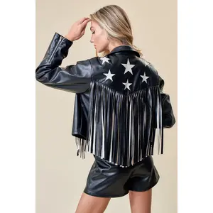 Legend or Lies Fringed Star Moto Jacket for Women