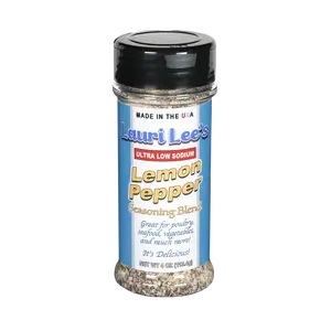 Lauri Lee's Ultra Low Sodium Lemon Pepper Seasoning Blend - 32mg Sodium Per Serving - Fantastic on Poultry, Seafood, Salads, Vegetables, and More! - Made in USA