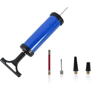 Ball Pump Manual Portable - Hand Blower Air Pumper for Soccer Basketball Volleyball Balloon, Sport Balls Inflator Pumping with 2 Needles 2 Nozzle 1 Extension Hose