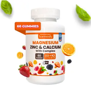 HARMONIFY Magnesium Calcium Zinc with Vitamin D3 & K2 Supplement for Bone Strength & Muscle Function, Women and Men, 30 Days Serving vitaminas Healthcare Fitness Dietary Edible
