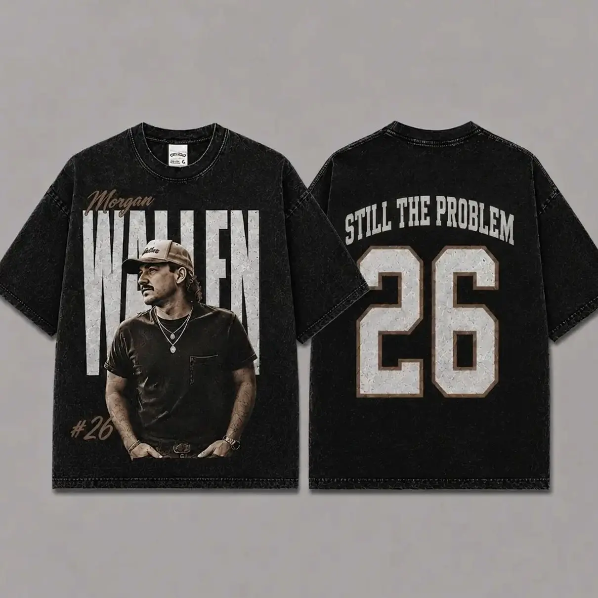 Wallen Still The Problem Tour 2026 Acid Washed Unisex Oversized Premium Cotton T-Shirt, Vintage Music Merch T-Shirt, Music Country Style, New Album Gift For Fans